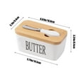 thumbnail image 3 of Nordic Style Ceramic Butter and Cheese Keeper Box with Wood Lid & Butter Knife | 16.8x9.4x8.4 cm White or Yellow Kitchen Storage Jar for Countertop, 3 of 6