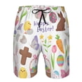 thumbnail image 4 of Kdxio Happy Easter1 Pattern Mens Casual Shorts - Drawstring Summer Beach Sports Shorts for Men, 4 of 9