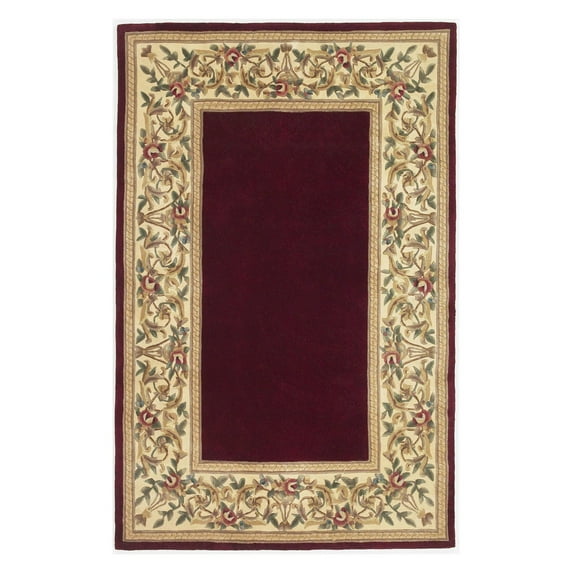 Ruby 8979 Ruby Floral Border size - 3 ft.3 Inches by 5 ft.3 Inches