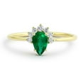 thumbnail image 2 of HeartsAndYou 1.2ct Natural Green Emerald & Diamond Crown Ring 100% REAL 14k SOLID Yellow Gold, 2 of 9