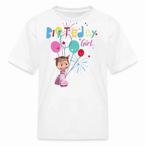 Masha The Bear T-Shirt WHITE Unisex S-5XL Hot Trending Shirt, Vintage Birthday Gift