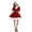 Red, variant on Santa for Women Velvet Santa Christmas Dress Hooded Min Dress with Belt for Christmas(Green, L)