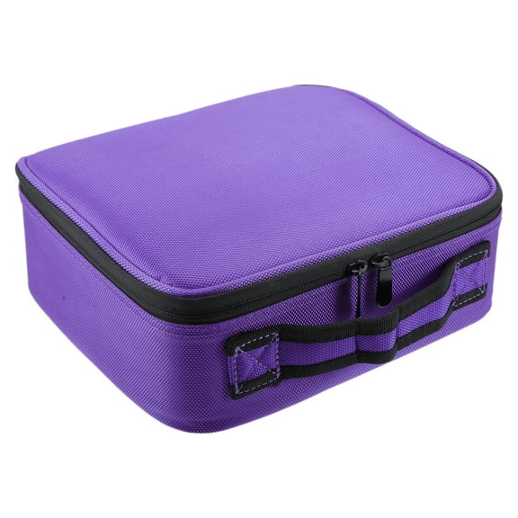 Makeup Bag Organizer for Cosmetics Makeup Brushes Toiletry Oxford Cloth PU Leather Purple