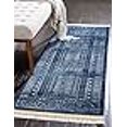 thumbnail image 3 of Unique Loom District Rustic Border Area Rug 2' 2 x 6' Runner Blue/Navy Blue, 3 of 4