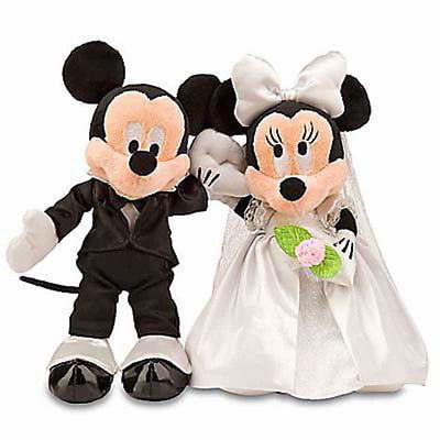 disney parks mickey & minnie wedding set groom & bride plush new with tag