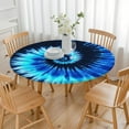 thumbnail image 3 of Blue Tie Dye Mandala Pattern Round Fitted Tablecloth with Elastic Edge,Dining Table Cover Waterproof,Outdoor Round Tablecloth for Camping,Dining,Indoor and Outdoor, 3 of 7
