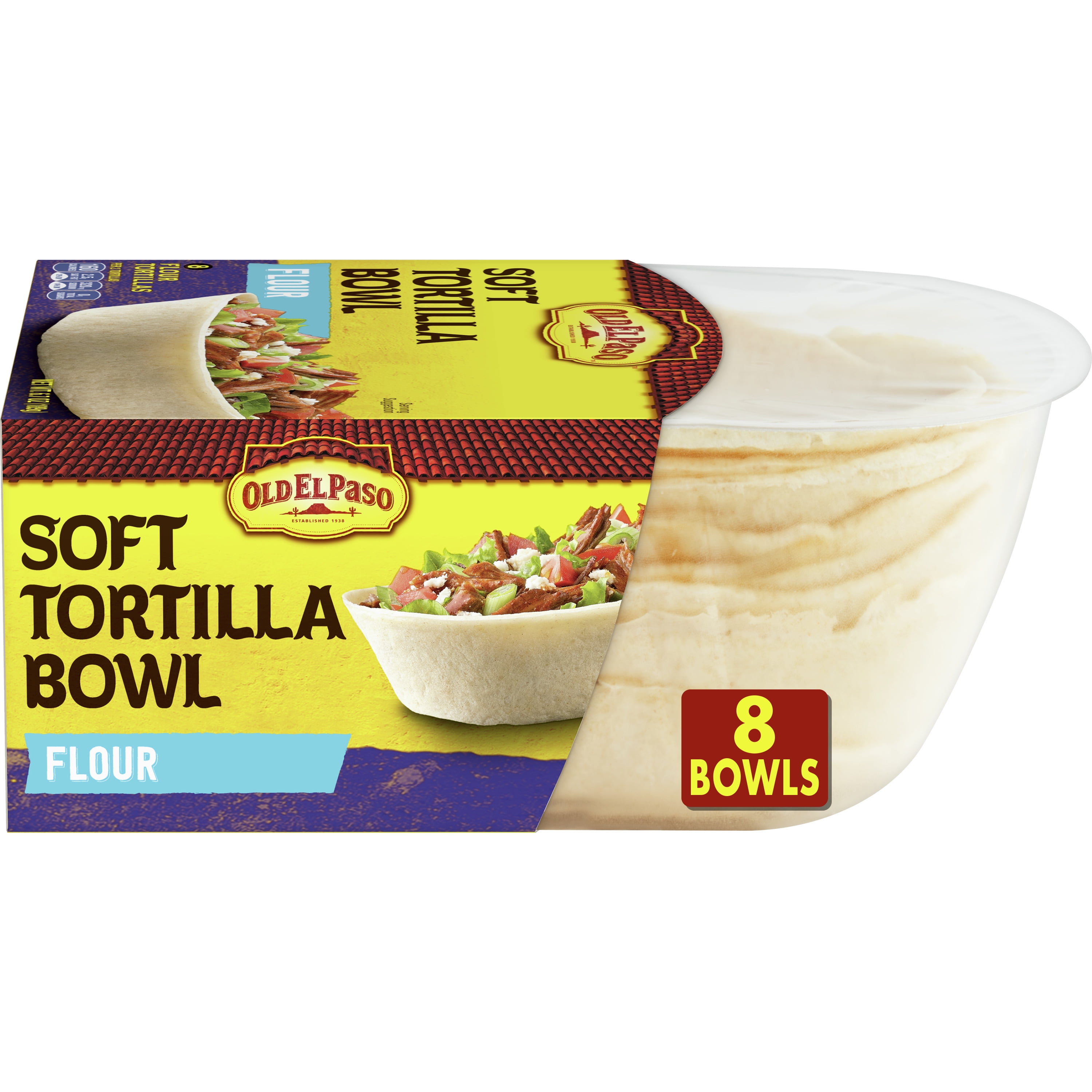 Old El Paso Soft Tortilla Bowl, Flour, 8 ct, 6.7 oz