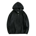 thumbnail image 3 of LNWUY Mens Fuzzy Sherpa Pullover Hoodie Sweatshirts Long Sleeve Sport Front Pocket Fashion Fall Outwear Winter Hooded Black M, 3 of 7