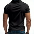 thumbnail image 4 of hoksml Men Business Casual Shirts Golf Ball Uniform Solid Color Collared Polo Shirt Fashion Casual Loose Button Lapel Short Sleeve Top, 4 of 9