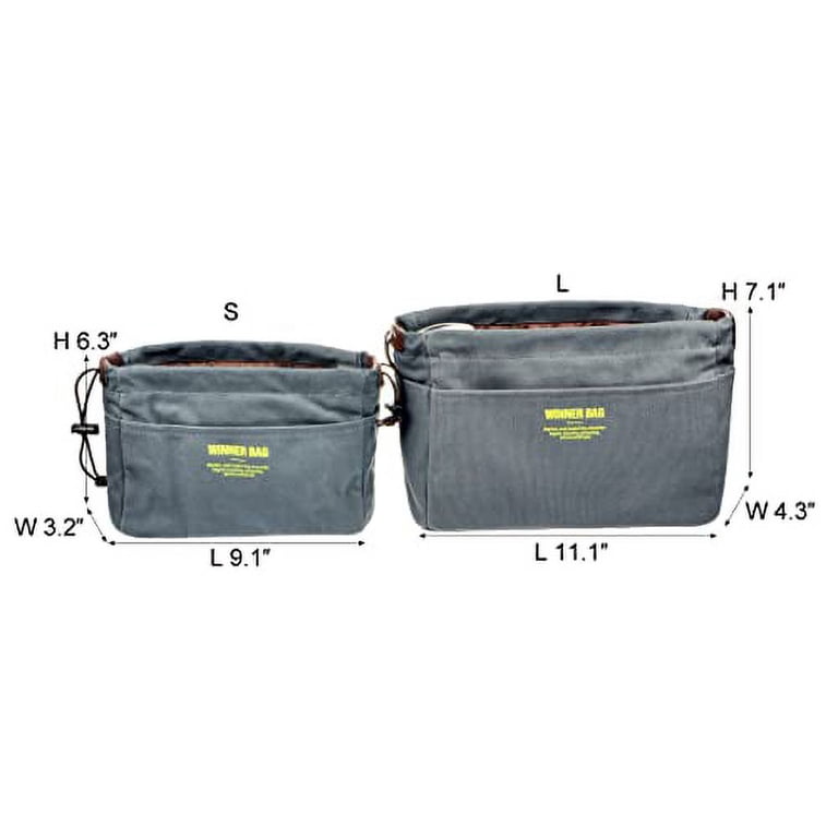 Vercord Canvas Handbag Organizer, 10-Pocket Purse Insert, Sturdy