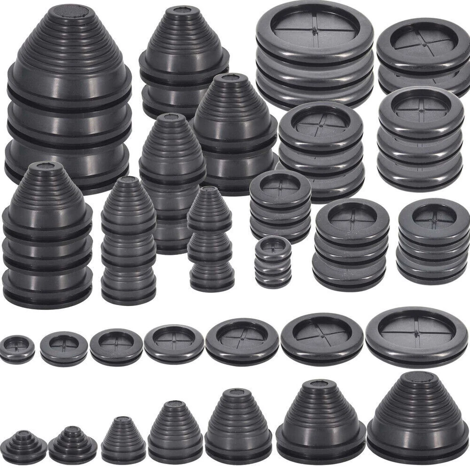 CIRCLE- 28Pcs Rubber Grommet Firewall Hole Plug Electrical Wiring Gasket Assortment Kit