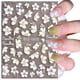 thumbnail image 2 of 3D Embossed Spring Flower Nail Art Stickers Decals 5D Self-Adhesive Pegatinas Uas White Floral Cherry Blossoms Nail Supplies Nail 4 Sheets, 2 of 4