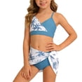 thumbnail image 2 of Girls Swimsuit Girl's Cute Two Piece Sun Beach Rash Guard and Swim Shorts Girls Bathing Suit Blue 15-16 Years, 2 of 4
