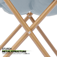 thumbnail image 4 of Magshion Comfy Saucer Chair with Ottoman, Faux Fur Oversized Folding Chair and Footrest Foot Stool Set with Metal Frame for Bedroom Living Room, Blue, 4 of 10