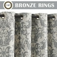 thumbnail image 5 of Curtainking Blackout Curtains for Bedroom Thermal Curtains Floral Patterned Living Room Vintage Country Curtain,84 inch 2 Panels,Dark Grey, 5 of 9