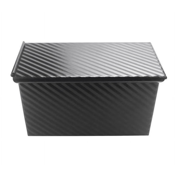 Pullman Loaf Pan with Lid Wavy Loaf Pan with Lid,Black(21.5 x 12 x 11cm)
