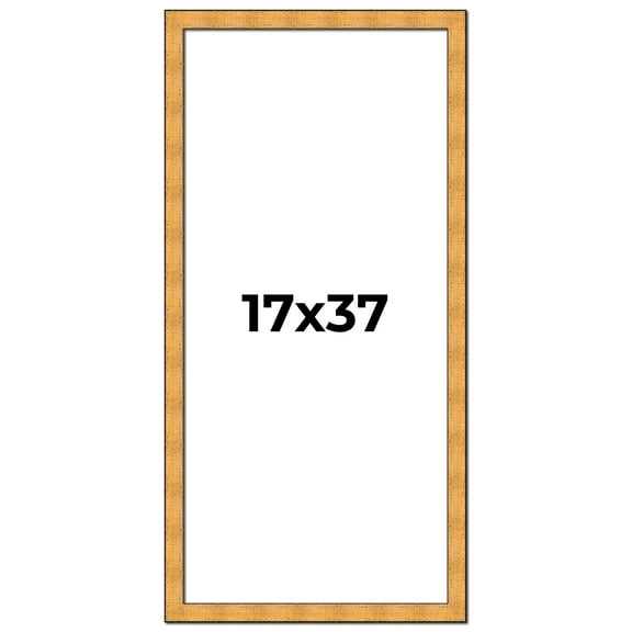 17x37 Frame Gold Rustic Solid Wood Picture Frame | 1.25 Inch Wide Moulding | Rustique Gold