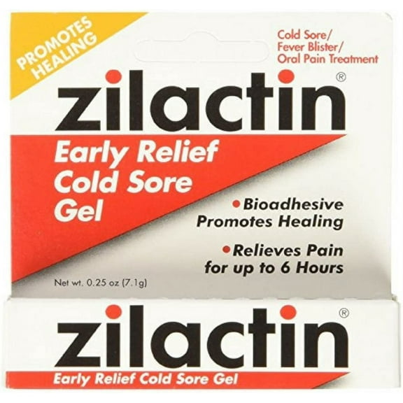 Zilactin Early Relief Cold Sore Oral Pain Treatment Gel, 0.25oz, 3-Pack