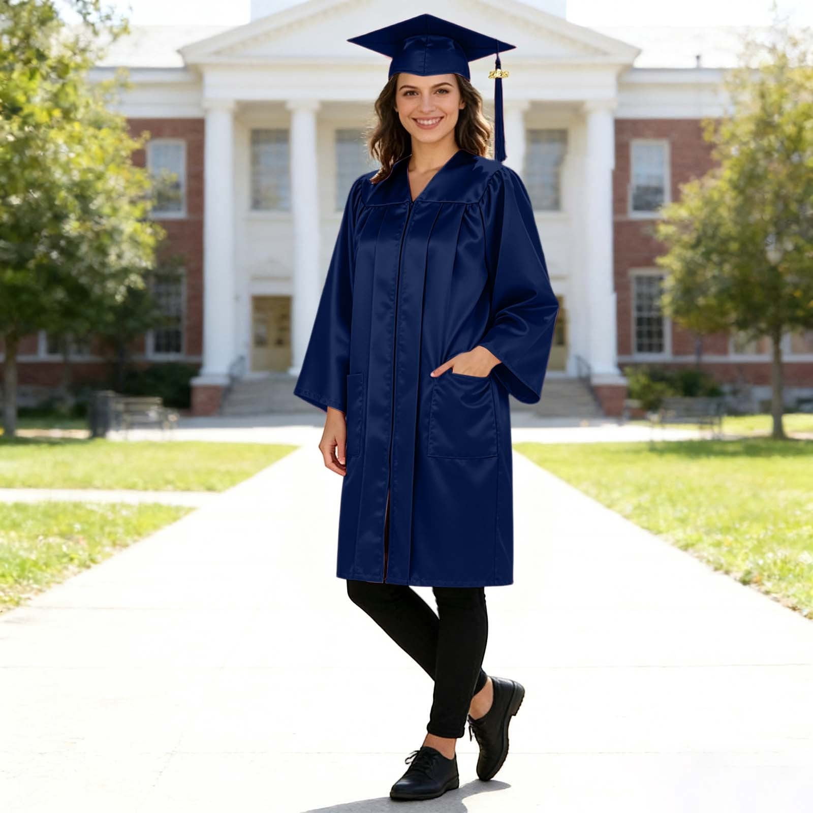 masters graduation dress Gown, Cap & Hood Set Classic Masters Graduation Gown Masters Degree Grad Apparel -