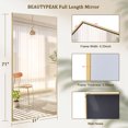 thumbnail image 5 of BEAUTYPEAK 71"x31" Full Length Mirror Rectangle Floor Mirrors for Standing Leaning or Hanging Gold, 5 of 6