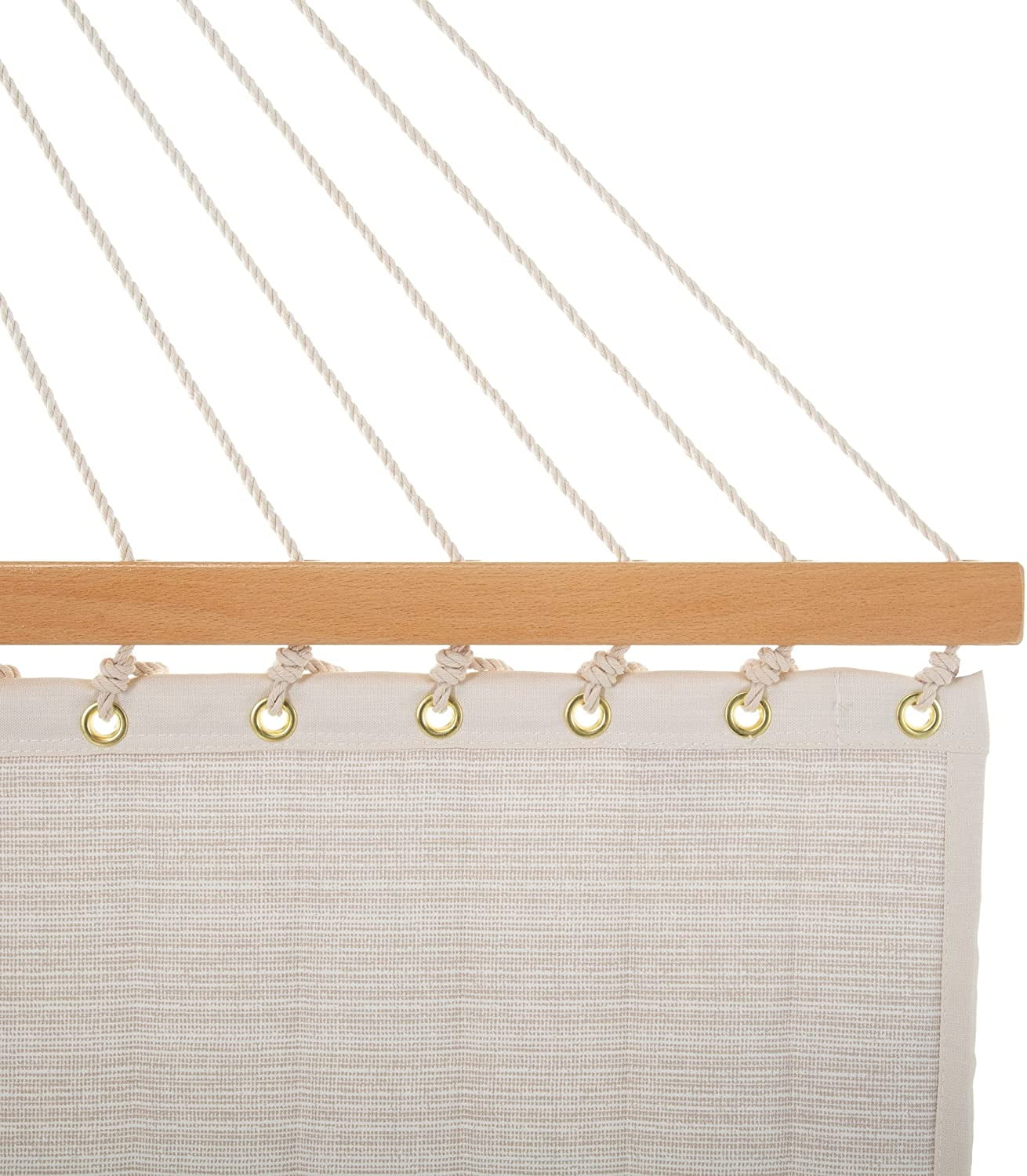 Castaway Living Large 11.5 ft Natural Solid Polyester Quilted Hammock with Pillow, Storage Bag, Extension Chains & Tree Hooks Included, 350 Pound Weight Capacity, Perfect for Any Outdoor Space