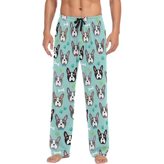 GZHJMY Cute Cartoon Dog Mens Pajama Pants, Comfortable and Soft Men Pajama Bottoms with Pockets and Drawstring, Christmas New Year Birthday Father's Day