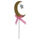 thumbnail image 3 of Fiesta 12 Uds. Adorno Para Tarta Con Forma De Luna Dorada Y Estrella Con Lazo Rosa, Decoración Para Fiesta De Cumpleaños Y Boda, 3 of 7