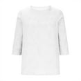 thumbnail image 6 of Diufon Women's 3/4 Sleeve Tops Casual Round Neck Cute Tunic Tops Basic Tees Blouses Texture Loose Pullover, 6 of 7