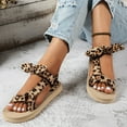 thumbnail image 4 of Large Leopard Pattern Thick Sole Sandals With Knot Flat Bottom Wearing Beach Sandals Summer Sandals Camouflage 39, 4 of 5