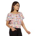 thumbnail image 2 of Moomaya Womens Printed Tops For Women Short Sleeve Flared Top Blouse, 2 of 8