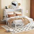 thumbnail image 4 of Queen Size Murphy Bed with USB Port and Removable Shelves on Each Side, Solid Pine Murphy Cabinet Bed for Home Office, Guest Room, White, 4 of 9