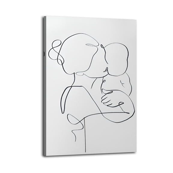 Mom And Baby Line Art Poster Great Wall Art for Home Decor,, Mother's Day Gift, Posters for Bedroom, Office Or Living Room