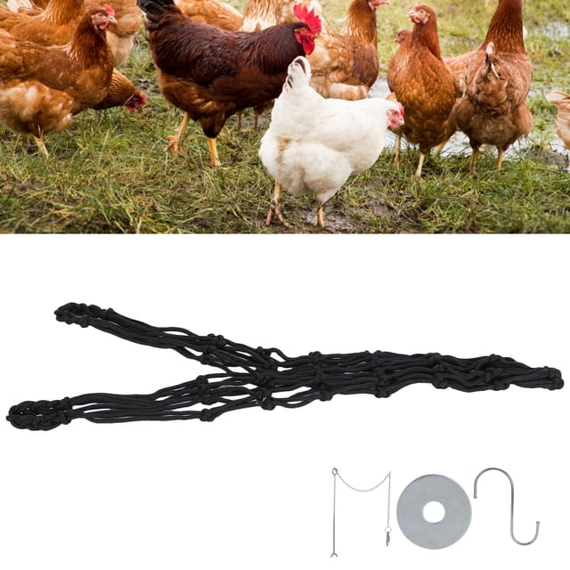 Bolsa De Red Para Comedero De Pollos, Soporte Para Frutas Para Aves De Corral, Fuerte, Buena Carga, Conveniente Para Atraer Pollos Con 2 Ganchos Para Gallina, Gallo, Loros