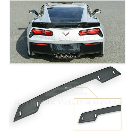 Extreme Online Store Replacement For 2014-2019 Chevrolet Corvette C7 | Z06 Z07 Stage 3 Style Rear Trunk Center Wickerbill Spoiler (Smoke Tinted)