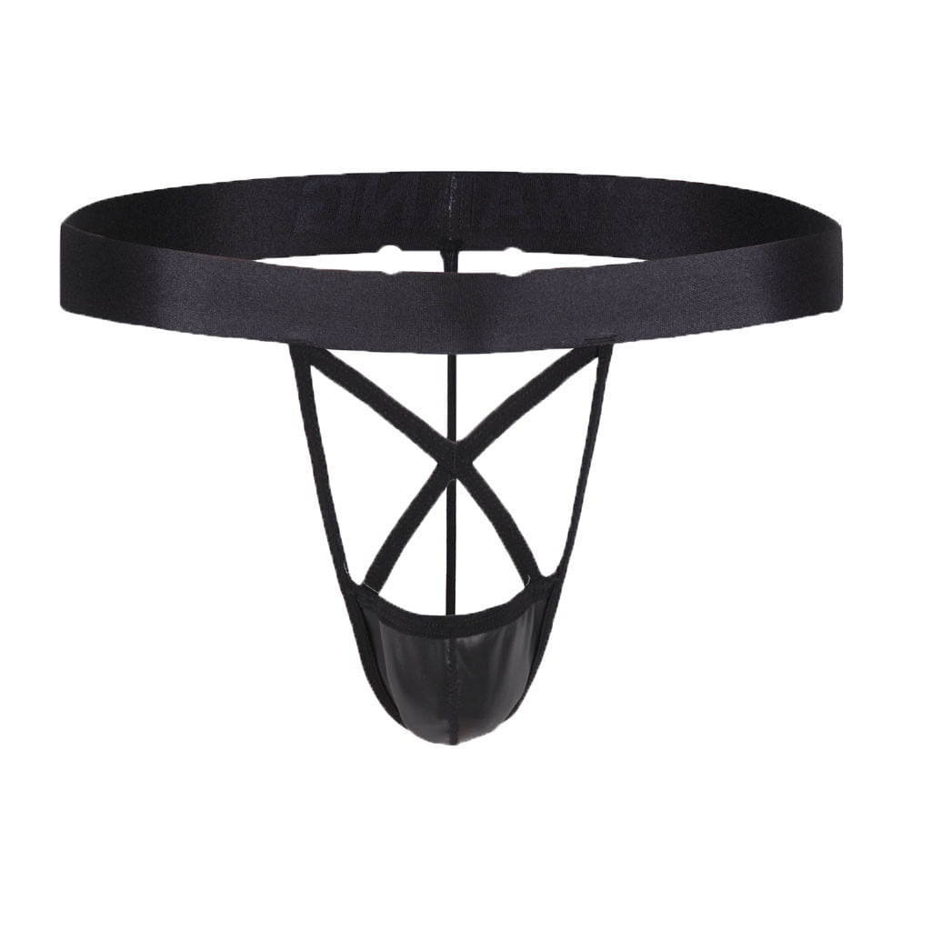 XZNGL Sous vetement sexy pour homme Fesses nues Slip en cuir verni String G String Walmart