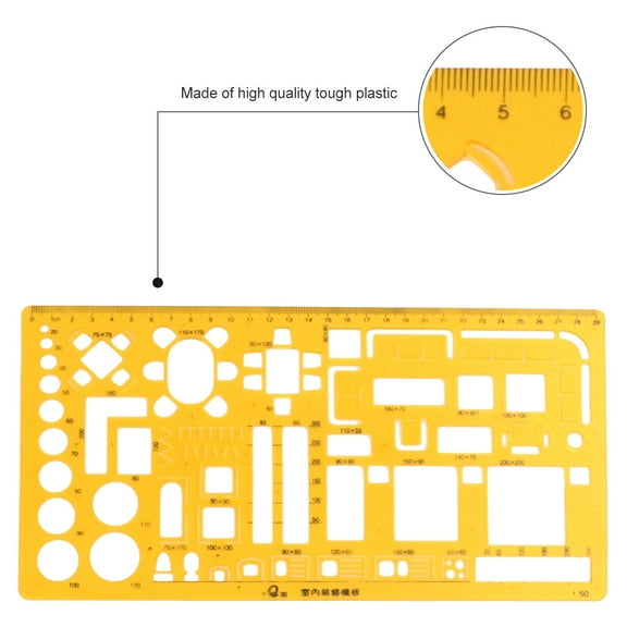 Template Ruler Art Design Aid Tool Measuring Interior Architecture Templates Circle Drawing for