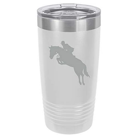 

Tumbler Stainless Steel Vacuum Insulated Travel Mug Horse With Rider (White 20 oz)