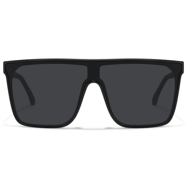 Lentes de Sol Fozono Cuadrados Sobredimensionados UV400 Negro/Gris