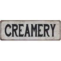 CREAMERY Vintage Look Rustic 6x18 Metal Sign Chic Retro 206180035029