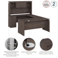 thumbnail image 2 of Bestar Logan 65W U Shaped Desk with Hutch in medium gray maple, 2 of 4