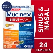 Mucinex Sinus-Max Day & Night Multi-Symptom Sinus Relief Medicine, 24 Liquid Gels, Combo Pack,