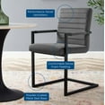 thumbnail image 6 of Modway Savoy Performance Velvet Dining Chairs - Set of 2 in Gray, 6 of 9