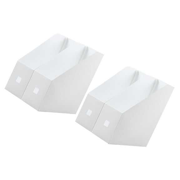 WORGEOUS 4-Pack File Storage Boxes Filing Cabinet Magazine Holders Bookshelves Organizer for Office and Student Use White