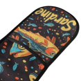thumbnail image 4 of Yayeee Double Oven Mitt Kitchen Heat Resistant Baking 35" x7" Quilted Glove, Black Sardines Pattern, 4 of 6