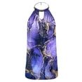 thumbnail image 4 of Vestido estampado casual con cuello halter y cuello en V sin mangas para mujer Pompotops ghjkhdj2765, 4 of 4