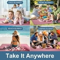thumbnail image 3 of Awypu Bubble Letters Square Outdoor Picnic Mat for Camping, Park, Beach, Grass, Outdoor 58.3x58.3in, 3 of 6