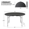 thumbnail image 4 of OSM 4.5Ft Round Folding Table, Indoor Outdoor Plastic Dining Card Table with Handle and Lock for Picnic Party Banquet Wedding, Black, 4 of 11