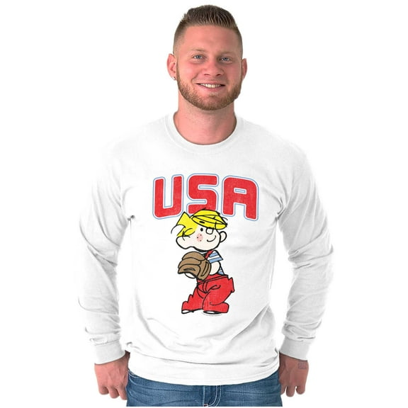 Dennis The Menace USA Baseball Long Sleeve TShirt Men Women Brisco Brands S