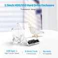 thumbnail image 2 of E USB C 2.5 Hard Drive Enclosure Max 5Gbps External SSD Enclosure Support UASP SATA III Tool Free SATA to USB C Adapter Compatible for WD Seagate 7mm 9.5 mm HDD 2TB Max, 2 of 5