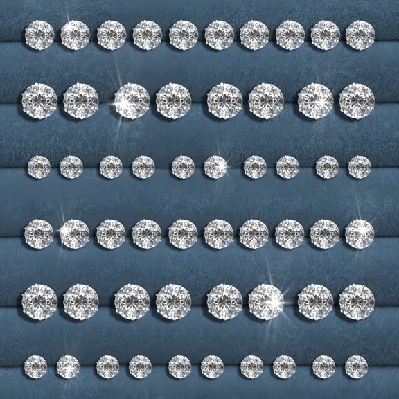 12pcs Exquisite Shiny Women Stud Earrings Set Luxurious Mixed Size Sparkling Inlaid Rhinestone Ear Stud Wedding Engagement Anniversary Earrings Jewelry Elegant Women Party Birthday Gift